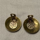Two Tone Metal Clip-on Earrings Vintage — photo 2