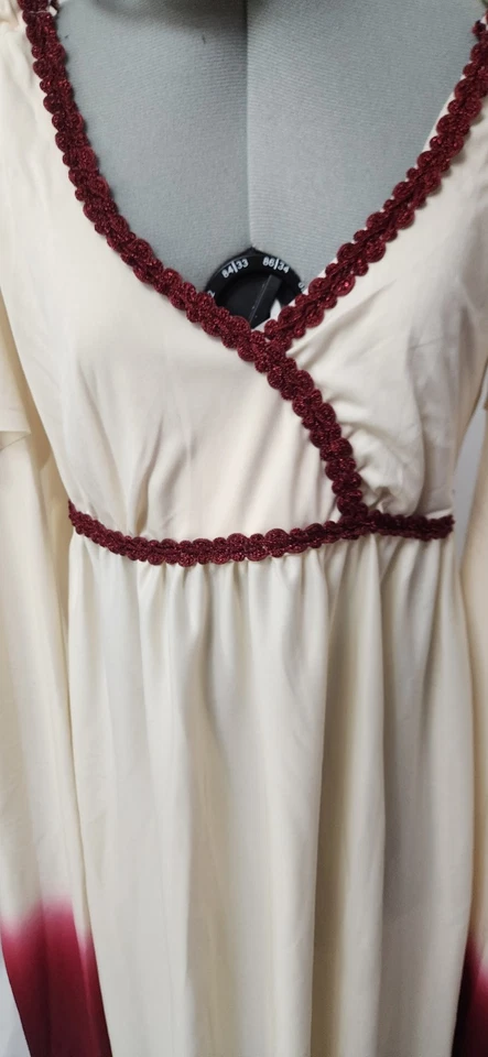 Венера римская богиня костюм для Хэллоуина, красный и кремовый омбре платье Sz S/M 2-8 - Изображение 3 из 4