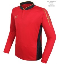 Mizuno Men Button GAME T-Shirts Jersey Training Red Run Tee Shirt P2MA7K1362