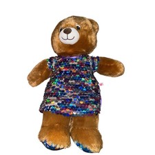 Build-A-Bear Workshop Happy Birthday Teddy Bear Plush Sequin dress