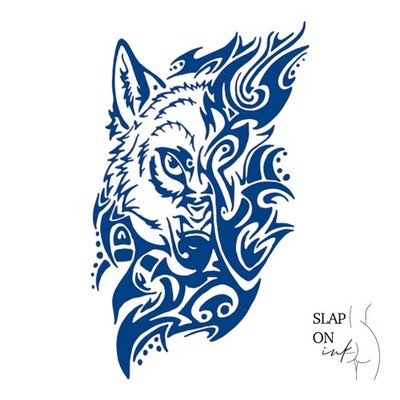 Tribal Wolf - Medium Semi Permanent Tattoo - Wasserdicht Kunst Männer Frauen Temporär