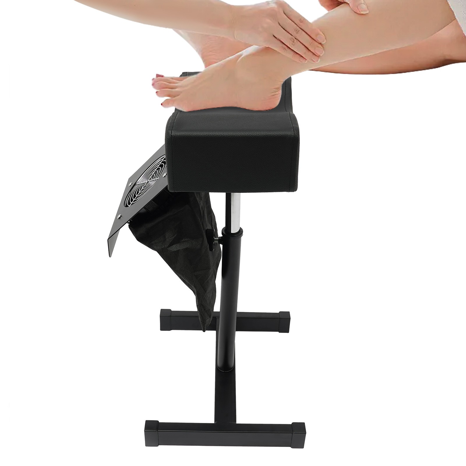 Pedicure Stool Chair Beauty Salon Lift Stool Footrest Nail Bench W/Cleaning Fan