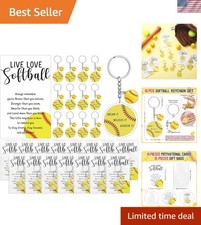 Softball Keychain Set 15 Pcs Team Gifts With Motivational Cards Favors