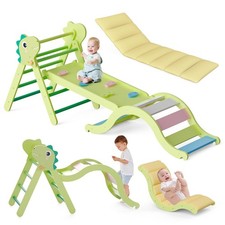 Pikler Triangle Set with Cushion, 9-in-1 Climbing Toys for Toddlers Inside, F...