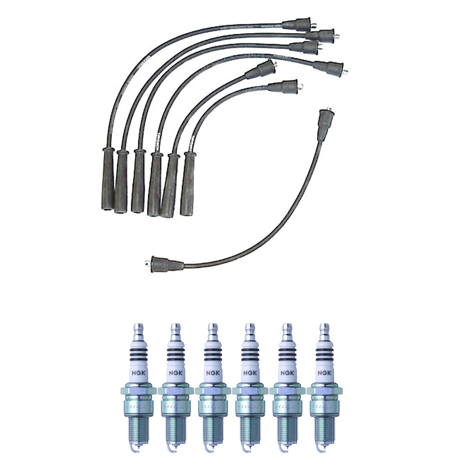 Denso Ignition Wires and NGK Spark Plugs Kit for Triumph TR6 1975-1976 2.5L L6