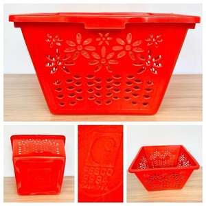 VTG RETRO Fesco 8994 Orange Flower Laundry Basket USA 17" X 17” X 11" RARE COLOR