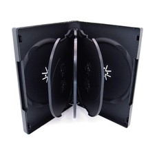 Maxtek Black 8 Disc DVD Cases with 3 Flip Trays 27mm x 135mm x 190mm,