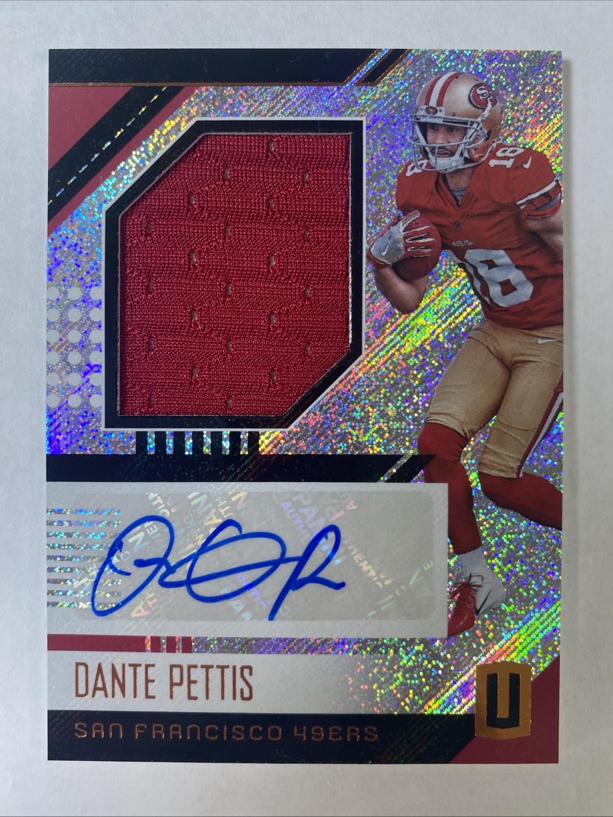 Dante Pettis Panini Unparalleled Rookie Jersey Autographs #DP Base