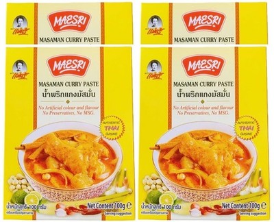 Maesri Massaman Curry Paste 100g Authentic Thai No MSG Made in Thailand X 4