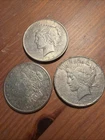 Lot Of 3 - 1921 Morgan Dollar, 1922 Peace Dollar And 1923 Peace Dollar