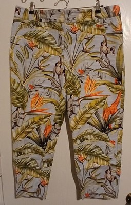 Anne Taylor Jungle Monkey Safari Party Fun Cruise Vacation Pants Woman's Size 14