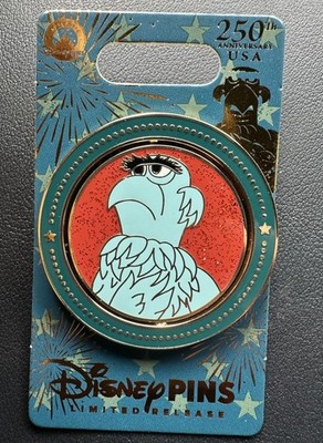 Disney Parks USA 250th Anniversary Sam Eagle Muppets Spinner Pin LR 2026 New