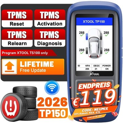 XTOOL TP150 WiFi TPMS-Programmiergerät, TPMS-Neulern-Aktivierungsgerät