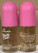 2 Bottles Love's by MEM  Baby Soft  Cologne  Mist 1.5 fl oz Original 90s