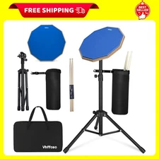 12 Inch Silent Drum Pad with Stand Sticks & Carry Bag - Beginner Friendly