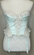 Vtg Corset W/ Garter Straps Nylon Lace Stretch Underwire