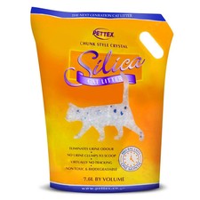 Pettex Silica Cat Litter Granules Chunk Style Crystals Non-Clumping 7.6L Clear