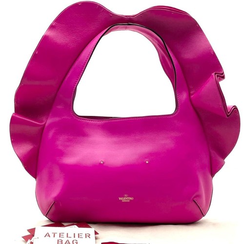 Valentino Atelier Hobo Handbag Pink Leather Japan Near Mint 085123