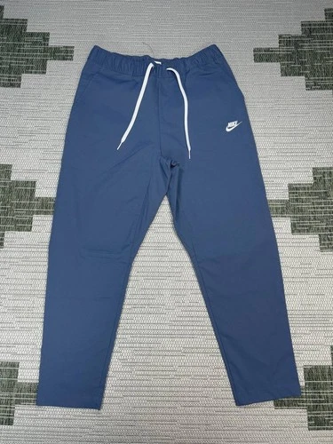 Nike Club Woven Tapered Leg Pants Mens Large Blue Standard Fit Drawstring New