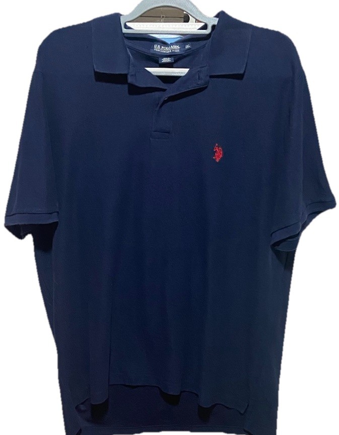 U.S. POLO ASSN. Men’s 2XL Navy Blue Performance Pique Polo Shirt Golf Casual