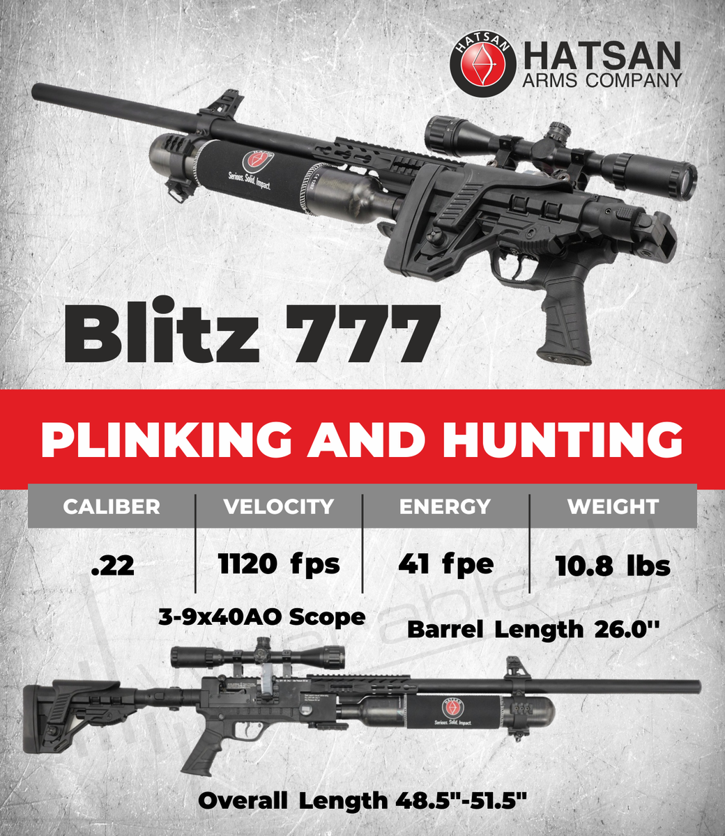Hatsan Blitz 777 .22 Cal PCP Air Rifle w/ Targets and Pellets and