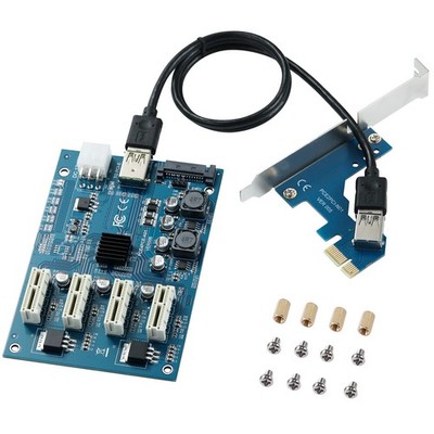 PCIE X1 auf 4 PCIE X1 Steckplätze, PCI Express Multiplier Riser Card Bitcoin ...