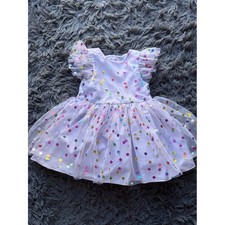 Girls' Lavender Polka Dot Tulle Party Dress