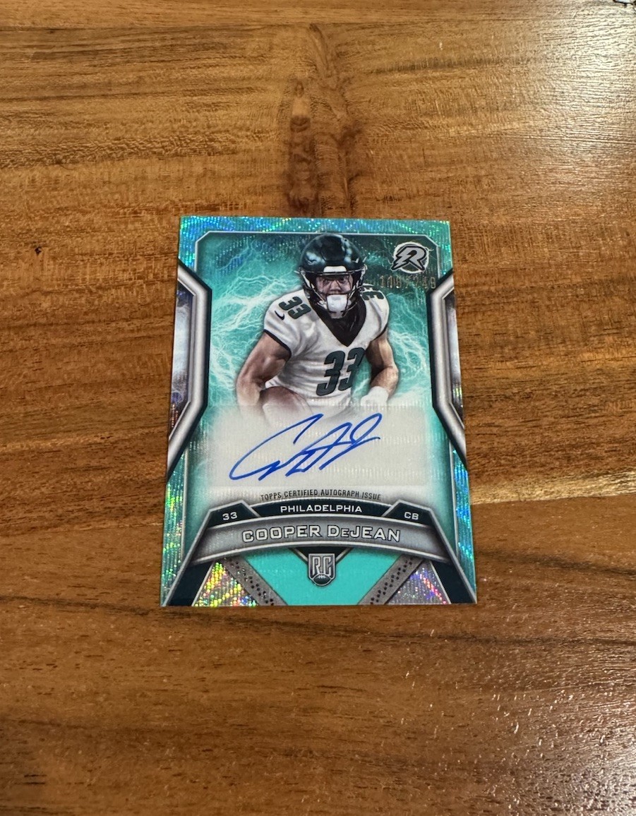 Cooper DeJean 2024 Topps Resurgence Aqua Surge /249 Auto Rookie RC NRMT+ Birds!!