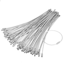 50 PCS Wire Keychain Cable,Stainless Steel Strap String Wire Loop for Luggage...