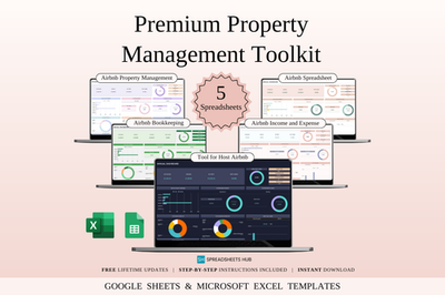 #ad Airbnb Property Management Spreadsheet Bundle Rental Income Expense Tracker $6.00
