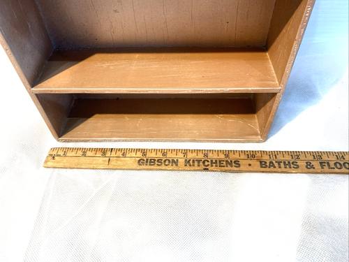 Vtg Rustic Farmhouse Country Wood Wall Display Shelf Shadow Box Cottage folk art - Imagen 10 de 16
