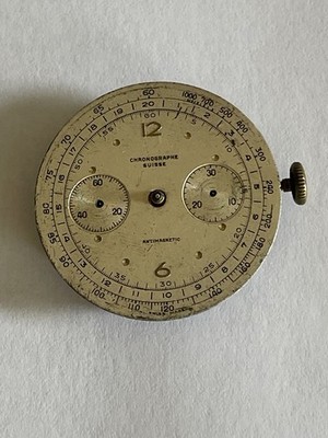 Landeron cal. 48 ? Swiss chronograph watch movement - balance moves - for parts