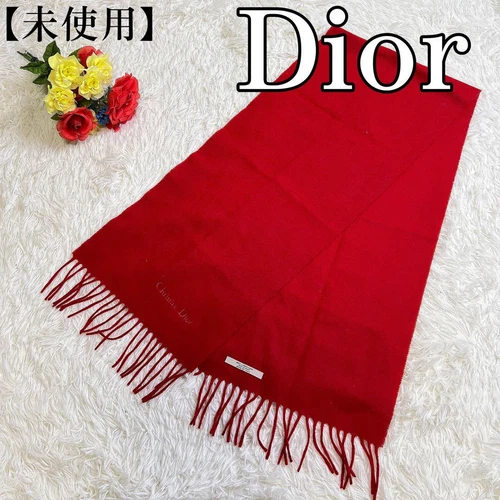 Authentique foulard rouge Christian Dior 140 x 30 cm saison hiver logo marque formelle