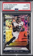 2016 PANINI PRIZM CAMO PRIZM #291 JALEN RAMSEY 13/25 PSA 10
