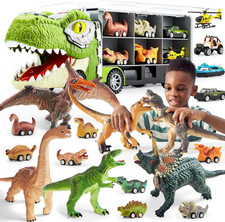 13 in 1 Dinosaur Truck Toy with 12 Cars  6 Dino Figures for Kids Ages 3 4 5 Toy