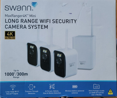 Swann MaxRanger Mini 4K Wireless NVR Security System, 3-Pack
