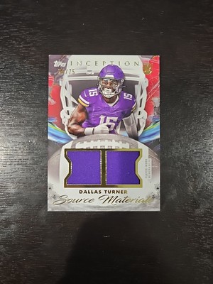 2025 TOPPS Inception Dallas Turner RC  Source Materials /75 Color Match Viking