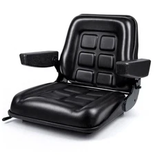 Universal Forklift Seat with Adjustable Mounting Holes, with armrest