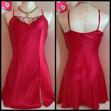 VTG 90s Victoria's Secret 100 Silk Babydoll Slip Dress Size XS Red