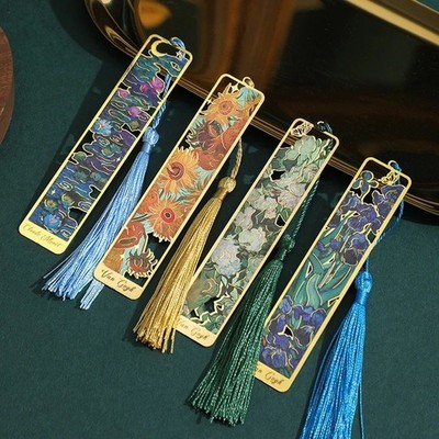 Metal Art Bookmark Tassel Van Gogh Monet Birthday Valentine s Gift Book Reader