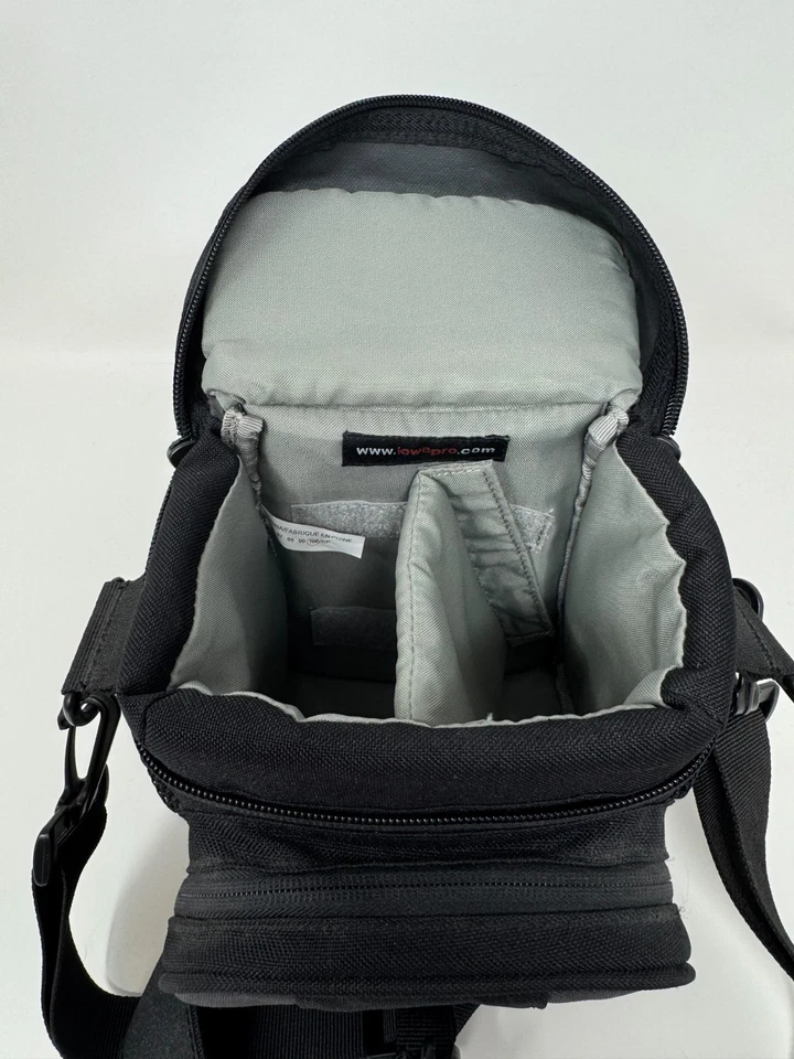 Bolso para cámara Lowepro EX 120 DSLR bolsillos laterales negro con correa para el hombro Foto 4 de 4