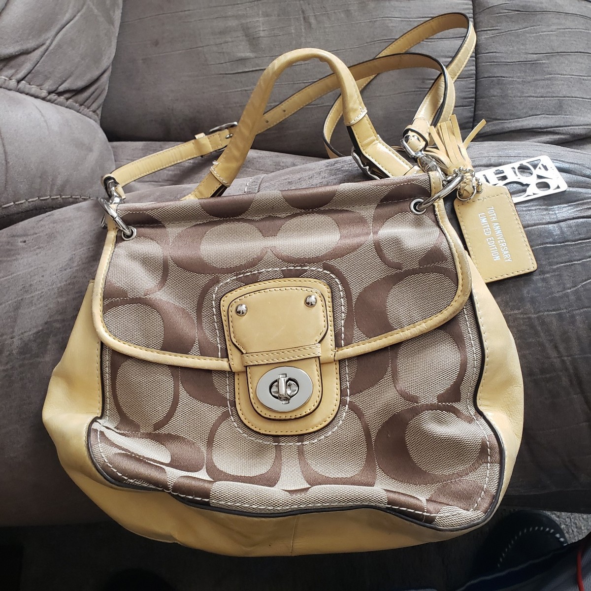 COACH Signature Crossbody Bag 70th Anniversary Limited Turn Lock