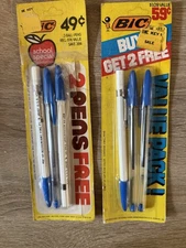 Vintage Bic Ball Point Pens 49¢ 59¢ Value Pack Lot Of 2