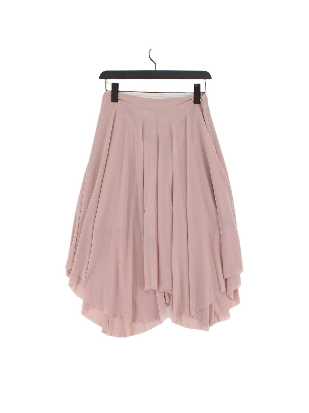 Topshop Womens Pink Polyester Elastane Midi A-Line Skirt UK 10-image
