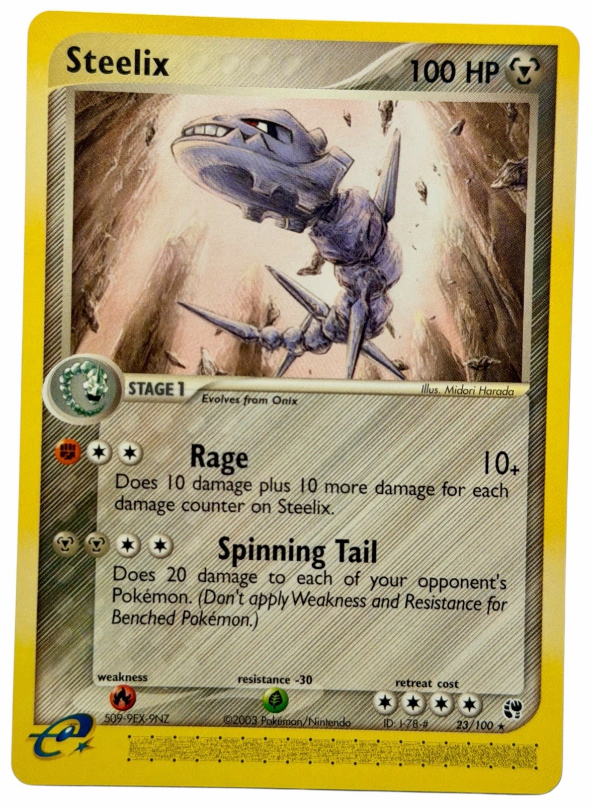 Steelix - 23/100 EX Sandstorm 2003 - E Reader - Pokémon TCG - NM