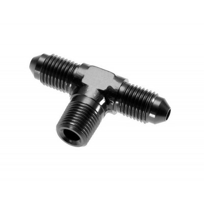 Red Horse Performance Tee Adapter -10 X -08 1/2 With Thread On The Side Black
