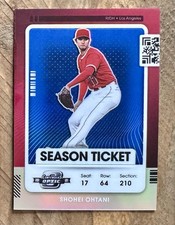 2021 Panini Contenders Optic SHOHEI OHTANI #100 BLUE PRIZM SEASON TICKET  30 /99