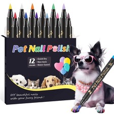 Cherocito Dog Nail Polish Pens Quick 0.02 Fl Oz (Pack of 12), 12 colors