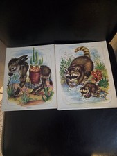 Vintage Playskool Set Of Two Puzzles In Trays