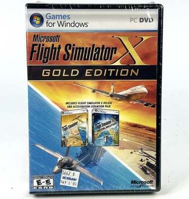Microsoft Flight Simulator X Gold Edition PC DVD FSX New Sealed 2008